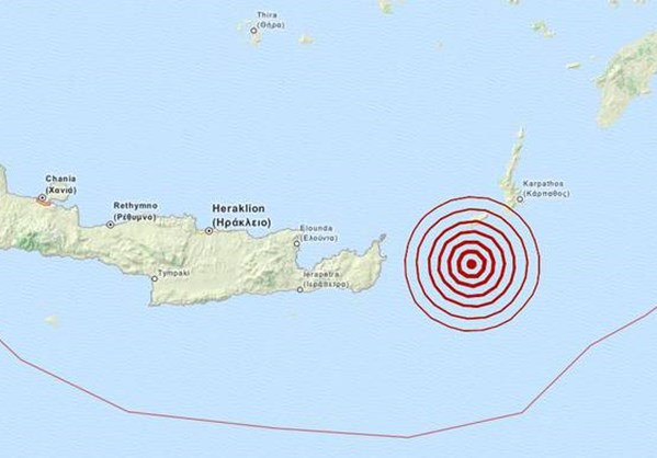 Σεισμός 3,6 Ρίχτερ νότια της Κάσου